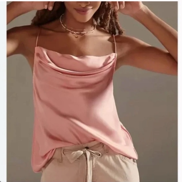 ⭐️ Silky Cowl Neck Boho Peasant Hipster Hippie Deco Farm Chic Modern Blouse Top - Picture 1 of 5